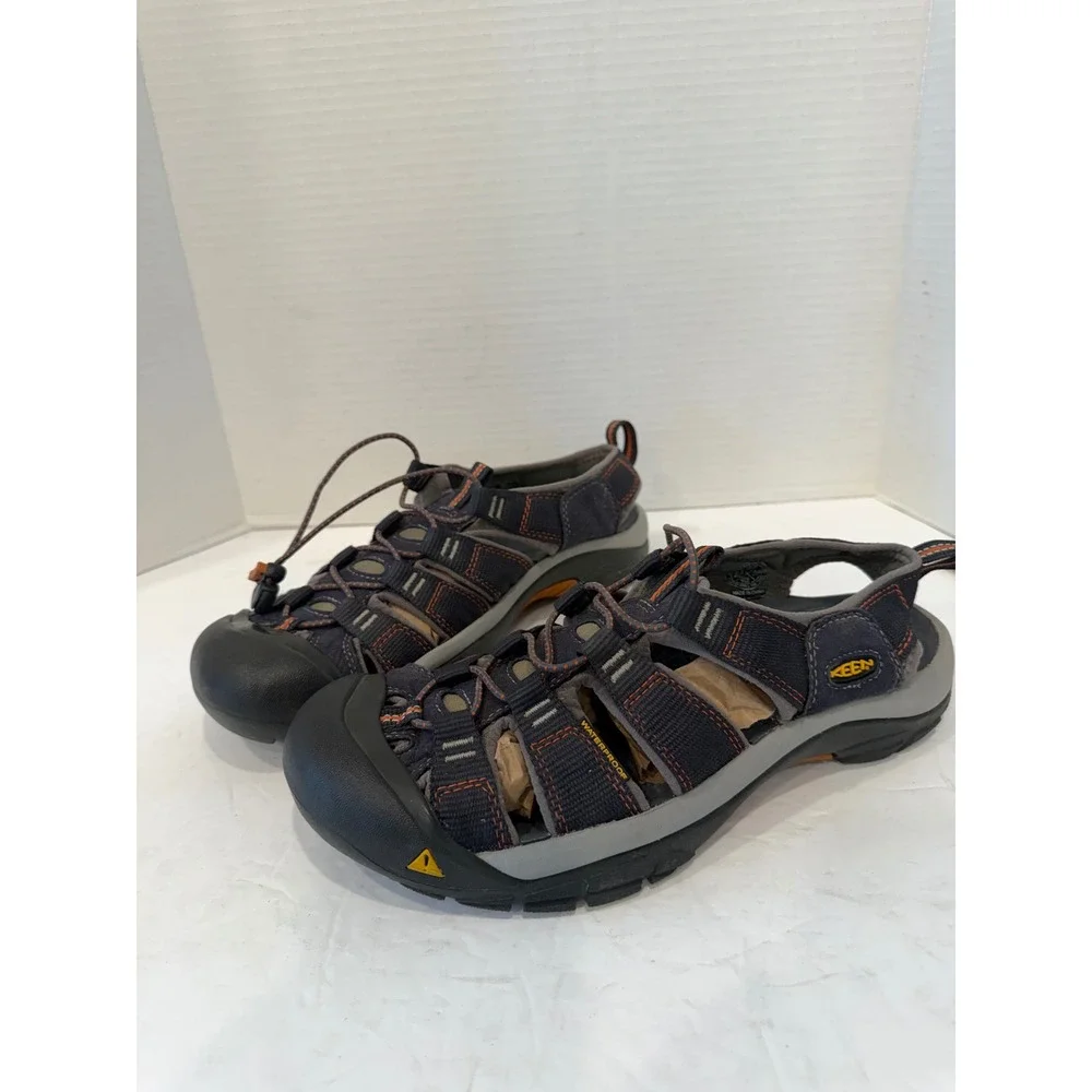 Keen Newport H2 Sport Sandals Mens Charcoal Gray Orange Waterproof Sz 9.5 - Picture 1 of 11